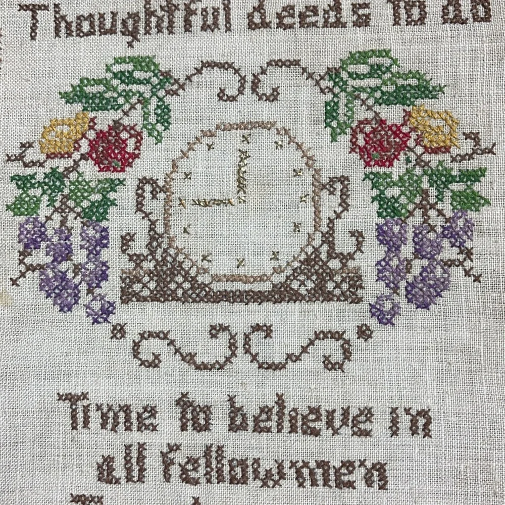 Vintage cross stitch tapestry no frame-this is a dying art & harder to find
